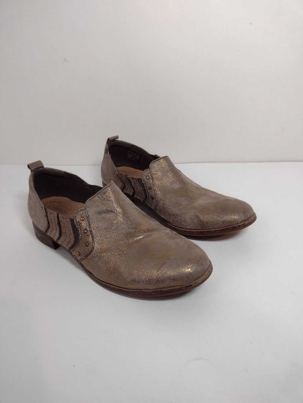 Clarks Metallic Taupe Slip-On Loafers
